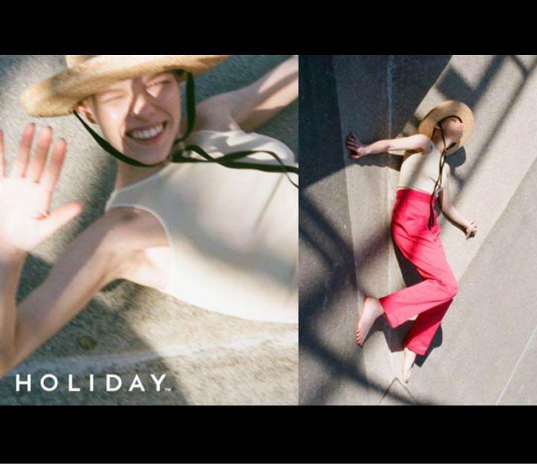 美品 holiday CA4LA 麦わら帽 ハット 帽子 キャップ　黒　ブラック