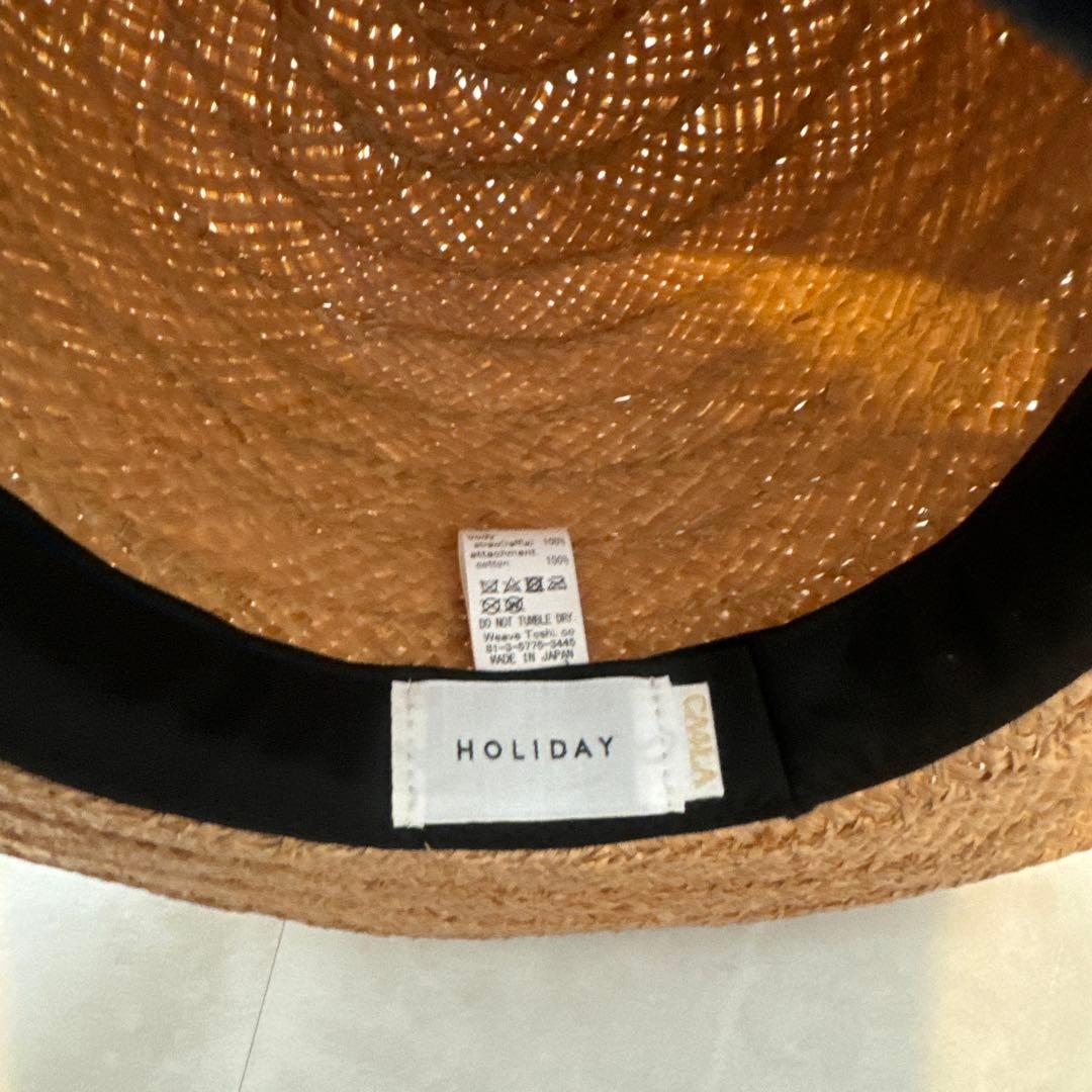 美品 holiday CA4LA 麦わら帽 ハット 帽子 キャップ　黒　ブラック