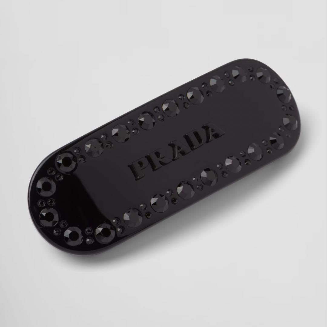 PRADA プラダ プレックス ヘアクリップ バレッタ 黒 定価71,500円