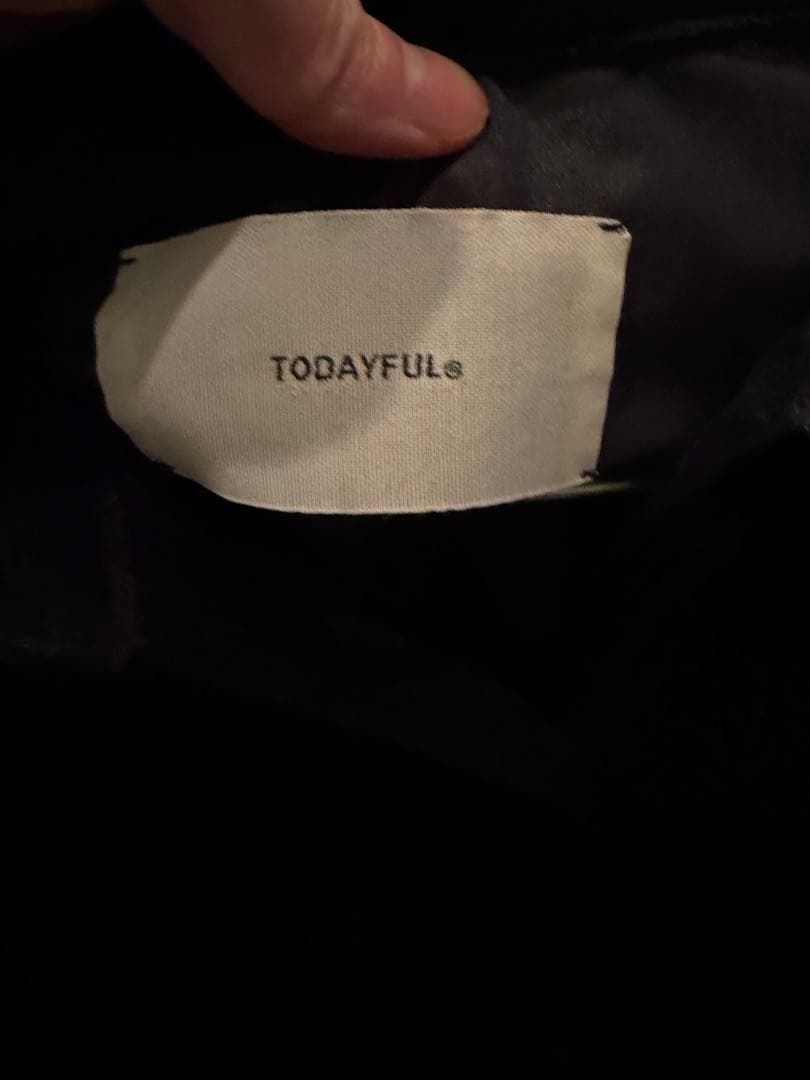 TODAYFUL Roundhem Velour Shirts ブラック