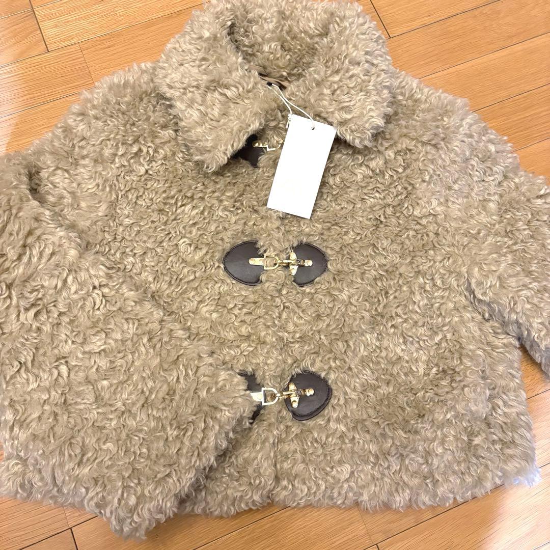 【ZARA】ザラ XL トグルボタンフェイクファージャケット プードルファー