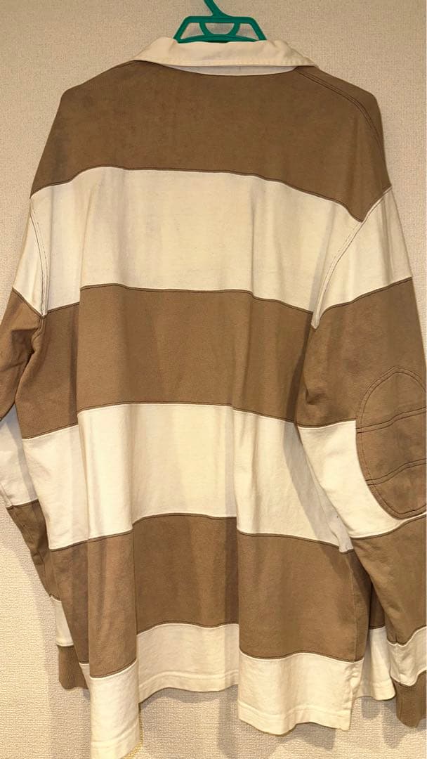 ラルフローレン ラガーシャツ XL 　太ボーダー　ベージュ　激レア