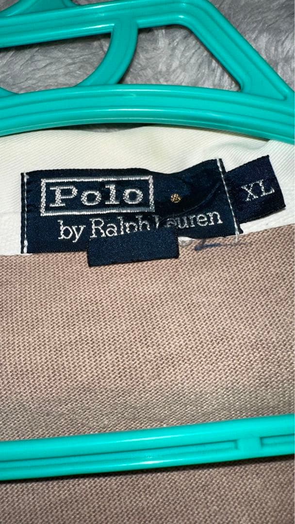 ラルフローレン ラガーシャツ XL 　太ボーダー　ベージュ　激レア