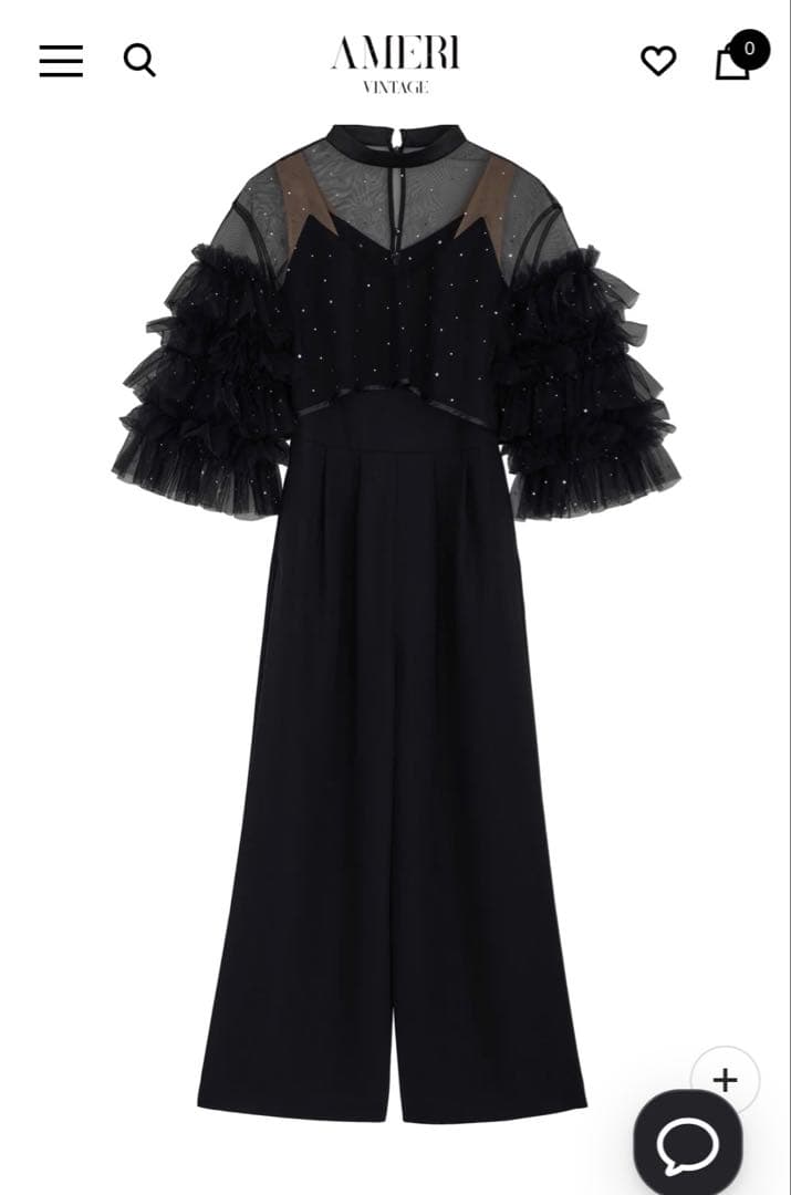 ブラックチュールフリルジャケットセット/Ameri vintage ロンパース