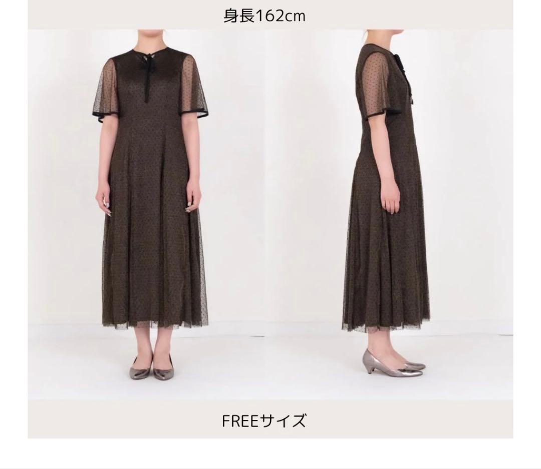 【極美品】kaene パイピングドットドレス　オケージョンワンピース　結婚式