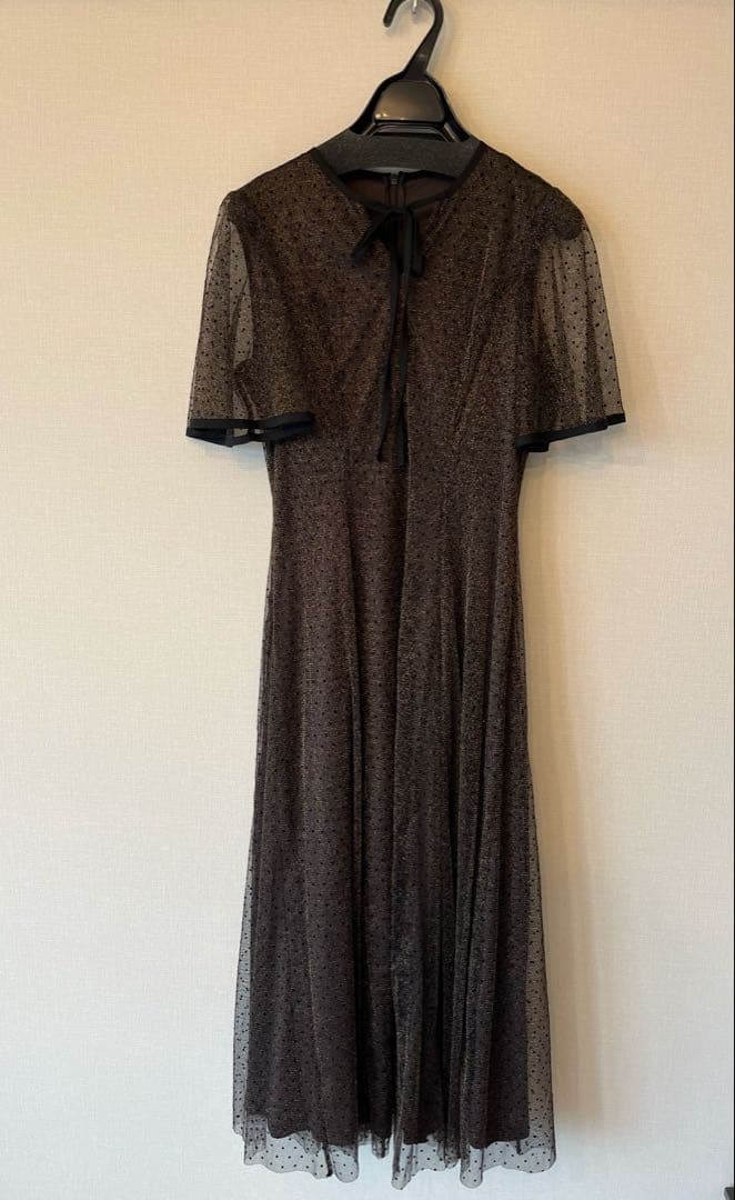 【極美品】kaene パイピングドットドレス　オケージョンワンピース　結婚式