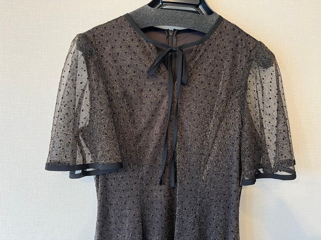 【極美品】kaene パイピングドットドレス　オケージョンワンピース　結婚式