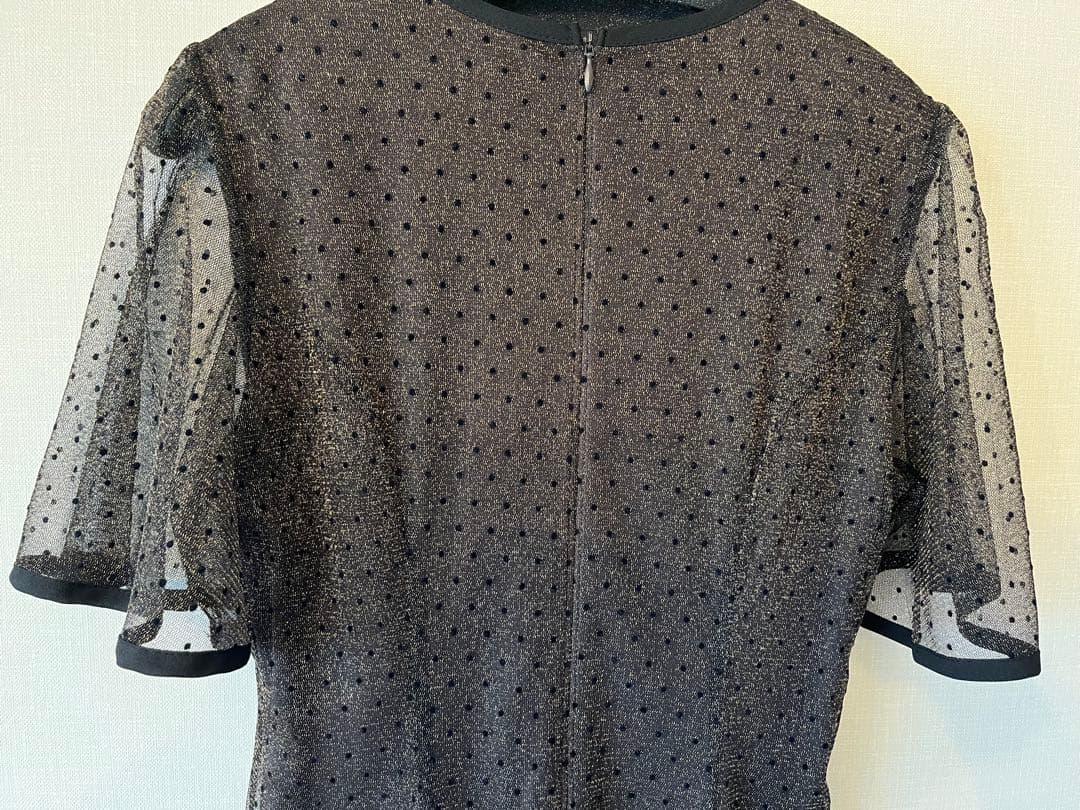 【極美品】kaene パイピングドットドレス　オケージョンワンピース　結婚式