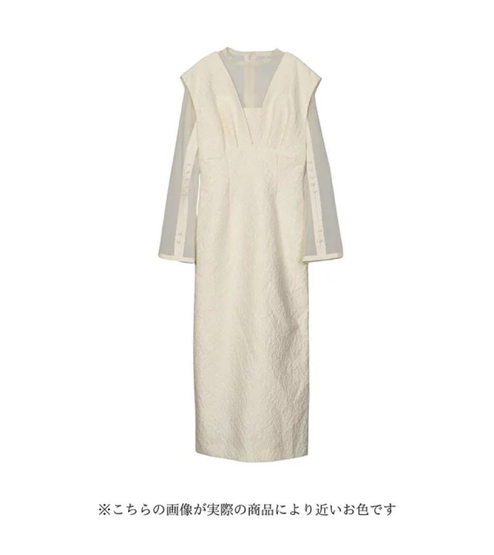 ANDRESD V line jacquard dress（M,アイボリー）