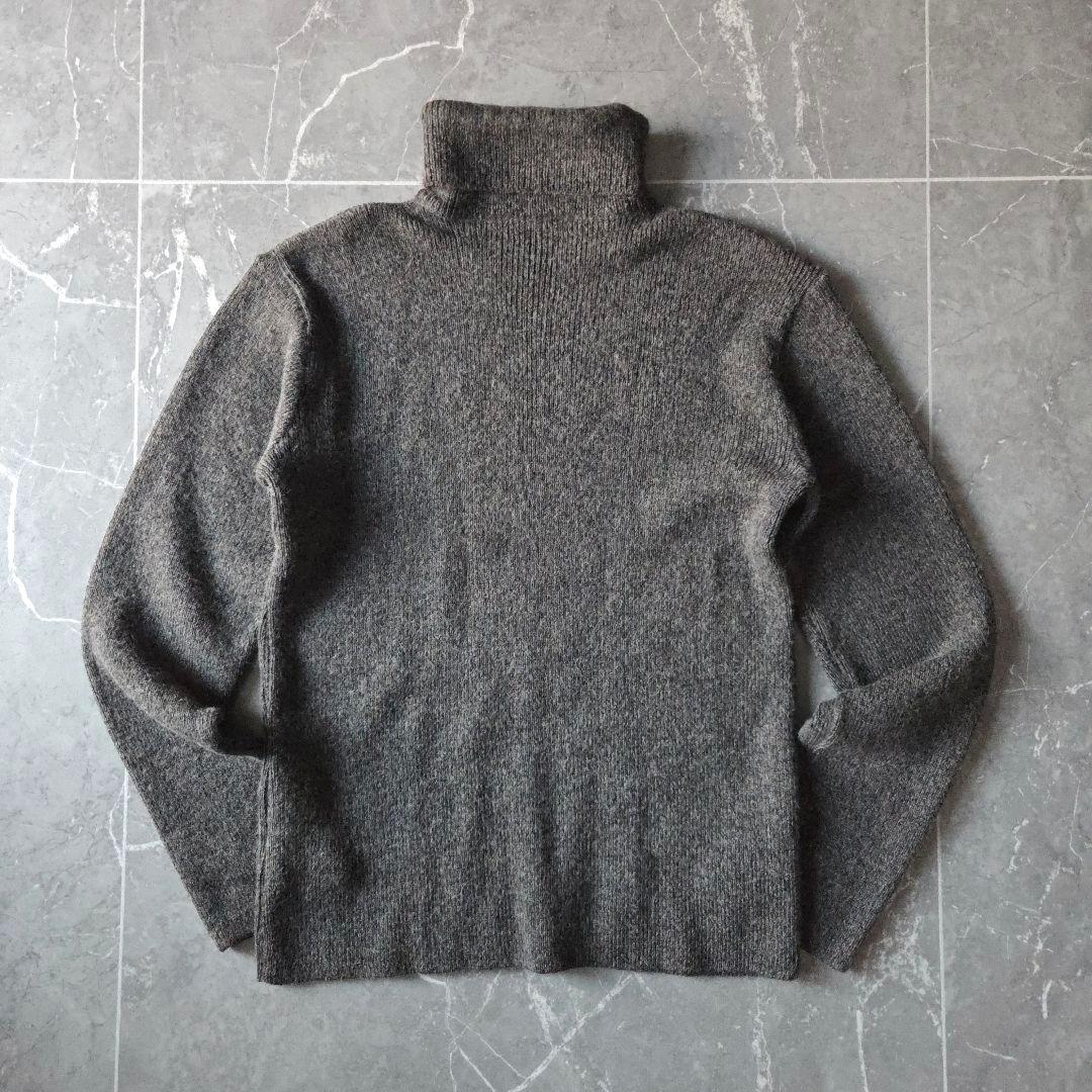 ​希少 仏製 アニエスベーオム タートルネックニット 2 グレー ベビーアルパカ