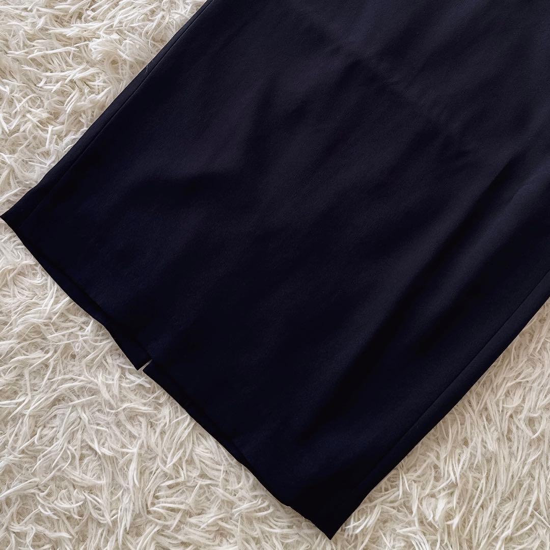 ベイジ CINDY✨ノーカラージャケット セットアップ バイカラー 紺 2