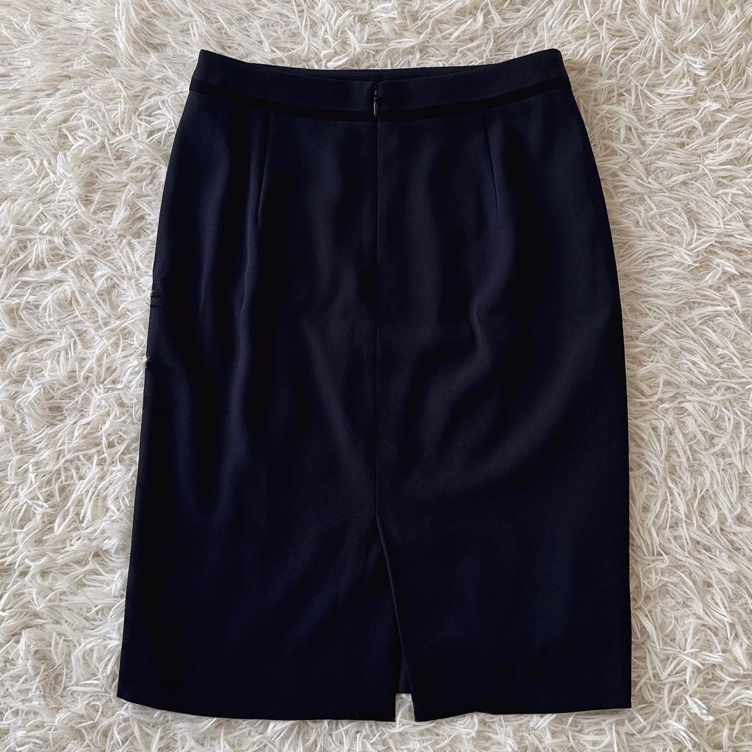 ベイジ CINDY✨ノーカラージャケット セットアップ バイカラー 紺 2