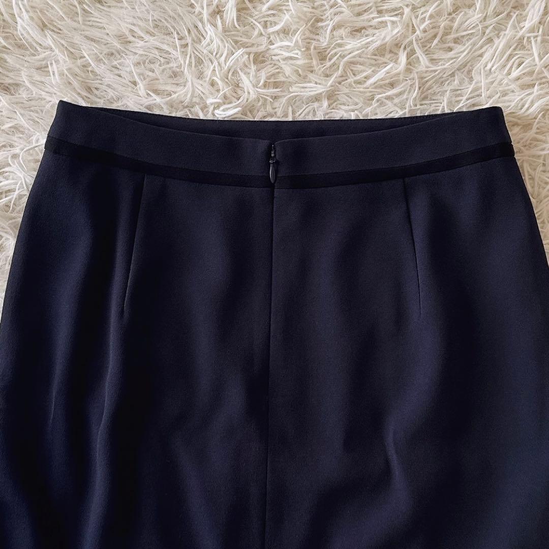 ベイジ CINDY✨ノーカラージャケット セットアップ バイカラー 紺 2