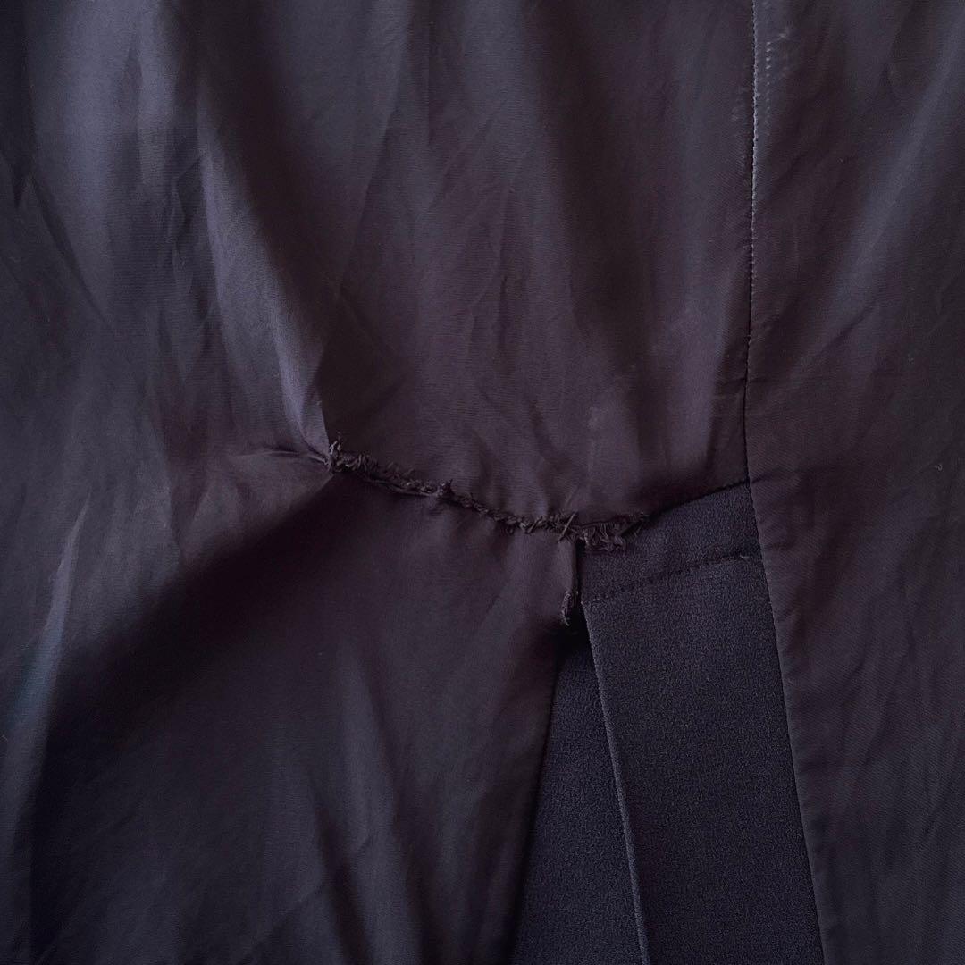 ベイジ CINDY✨ノーカラージャケット セットアップ バイカラー 紺 2