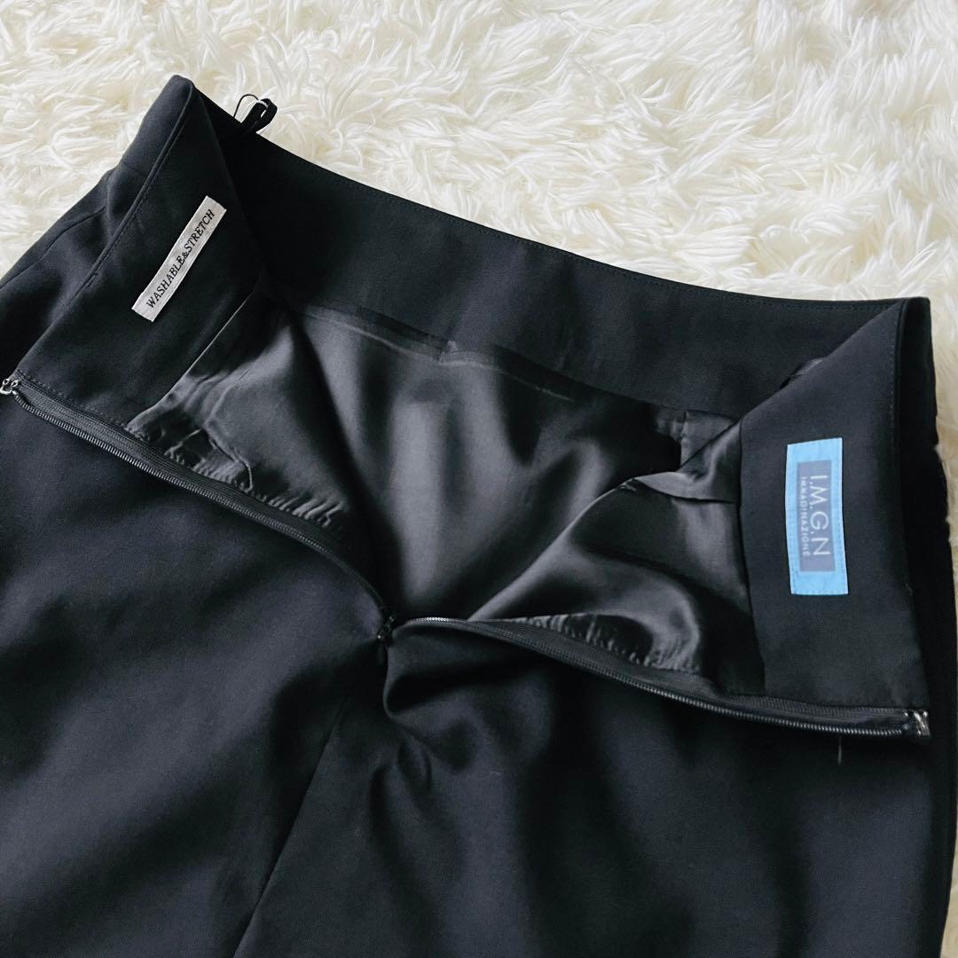 【新品タグ付き✨】I.M.G.N　青山　スカートスーツ　ストレッチ　洗える　黒