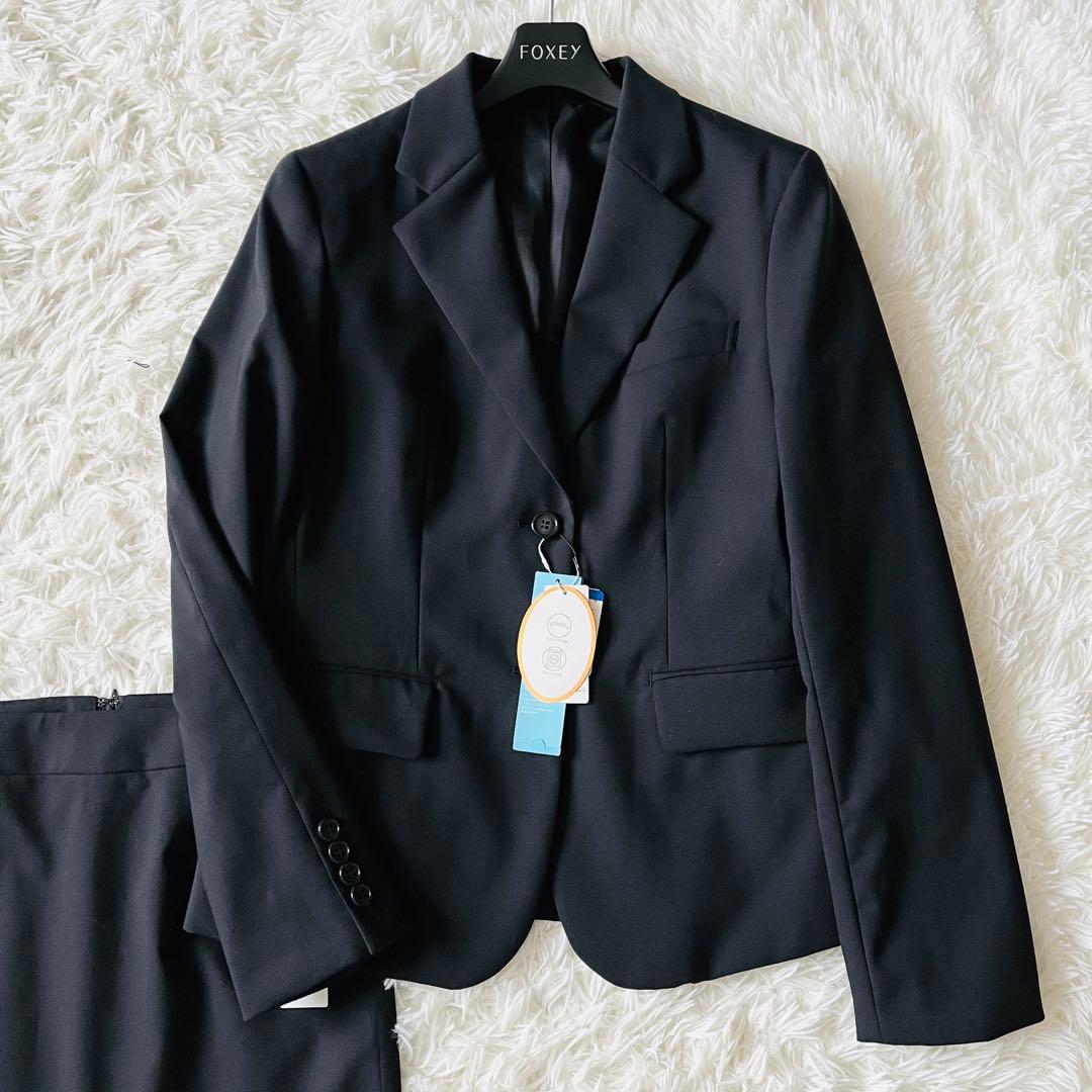 【新品タグ付き✨】I.M.G.N　青山　スカートスーツ　ストレッチ　洗える　黒