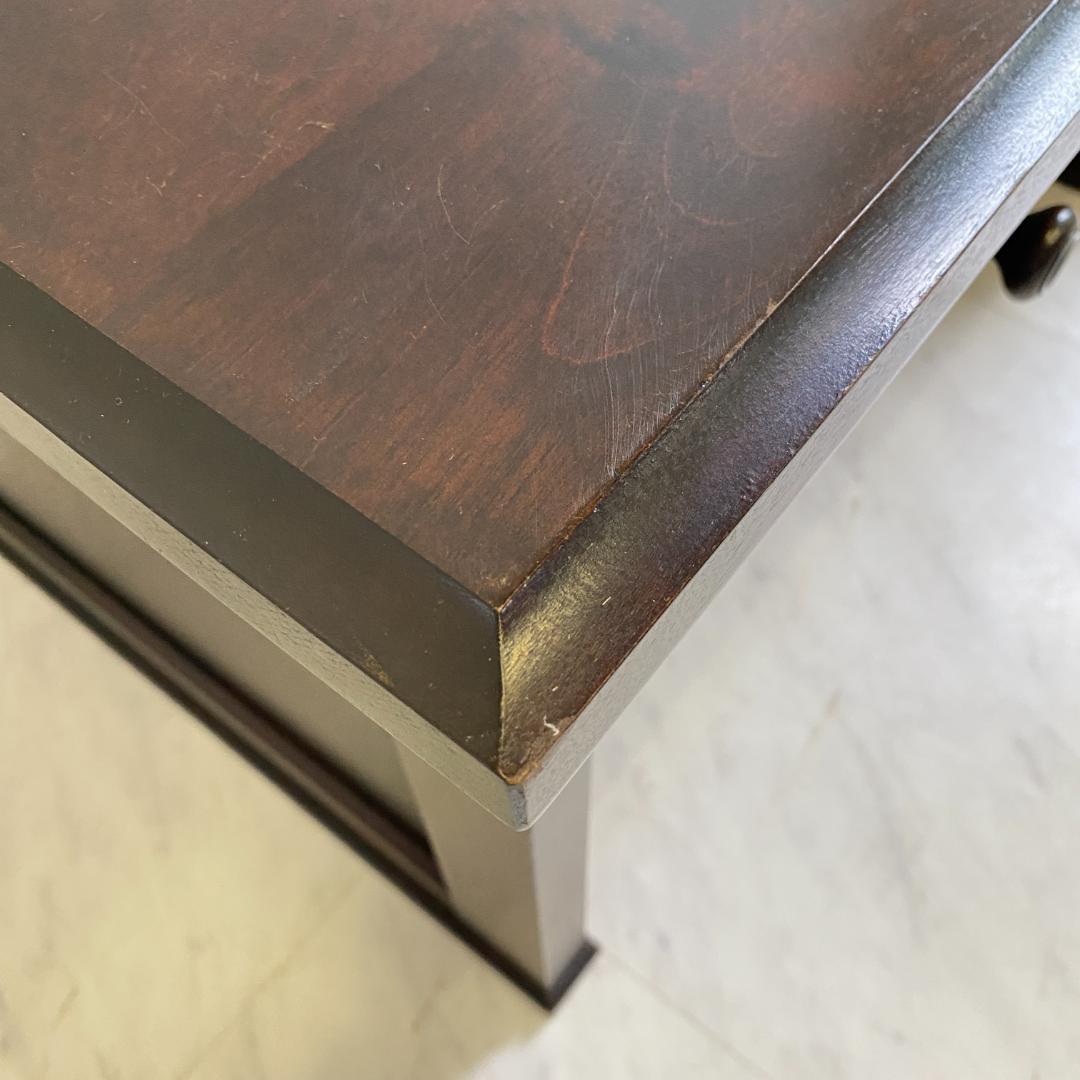 北海道民芸家具 文机 木製 ダークブラウン 3引き出し