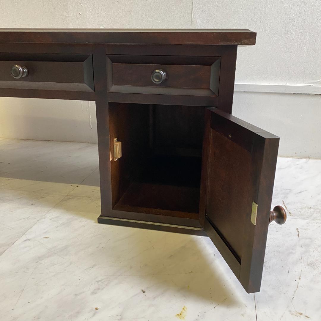 北海道民芸家具 文机 木製 ダークブラウン 3引き出し