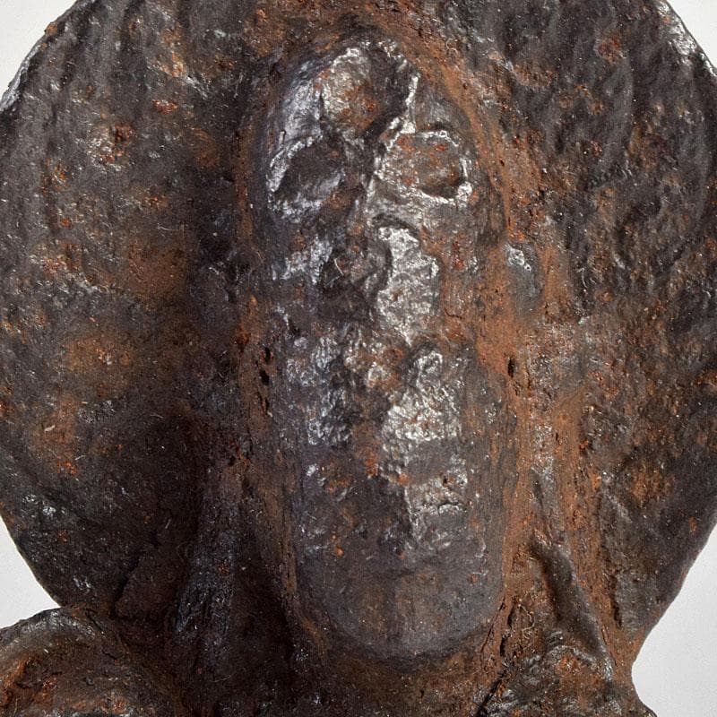 仏教美術　古鉄　観音菩薩像　仏像　置物　時代箱付　M　R9417