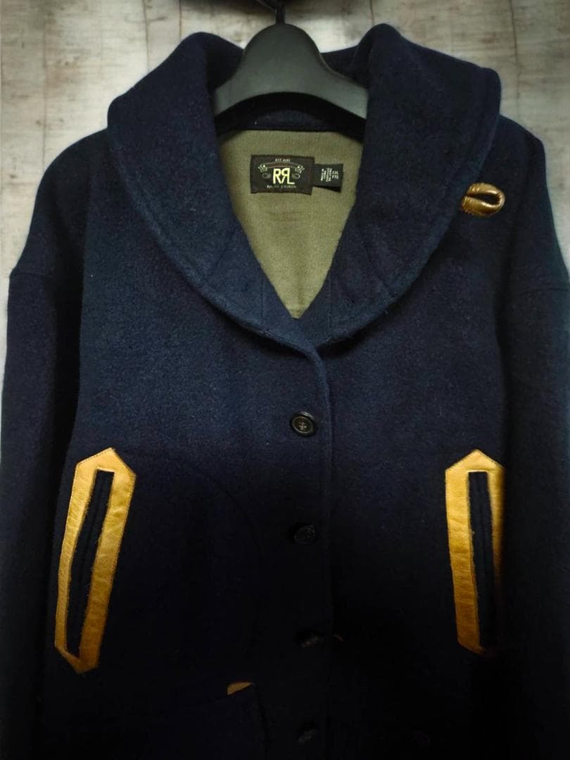 pukeDOUBLE RL海軍メルトンハーフコートDARK/NAVY