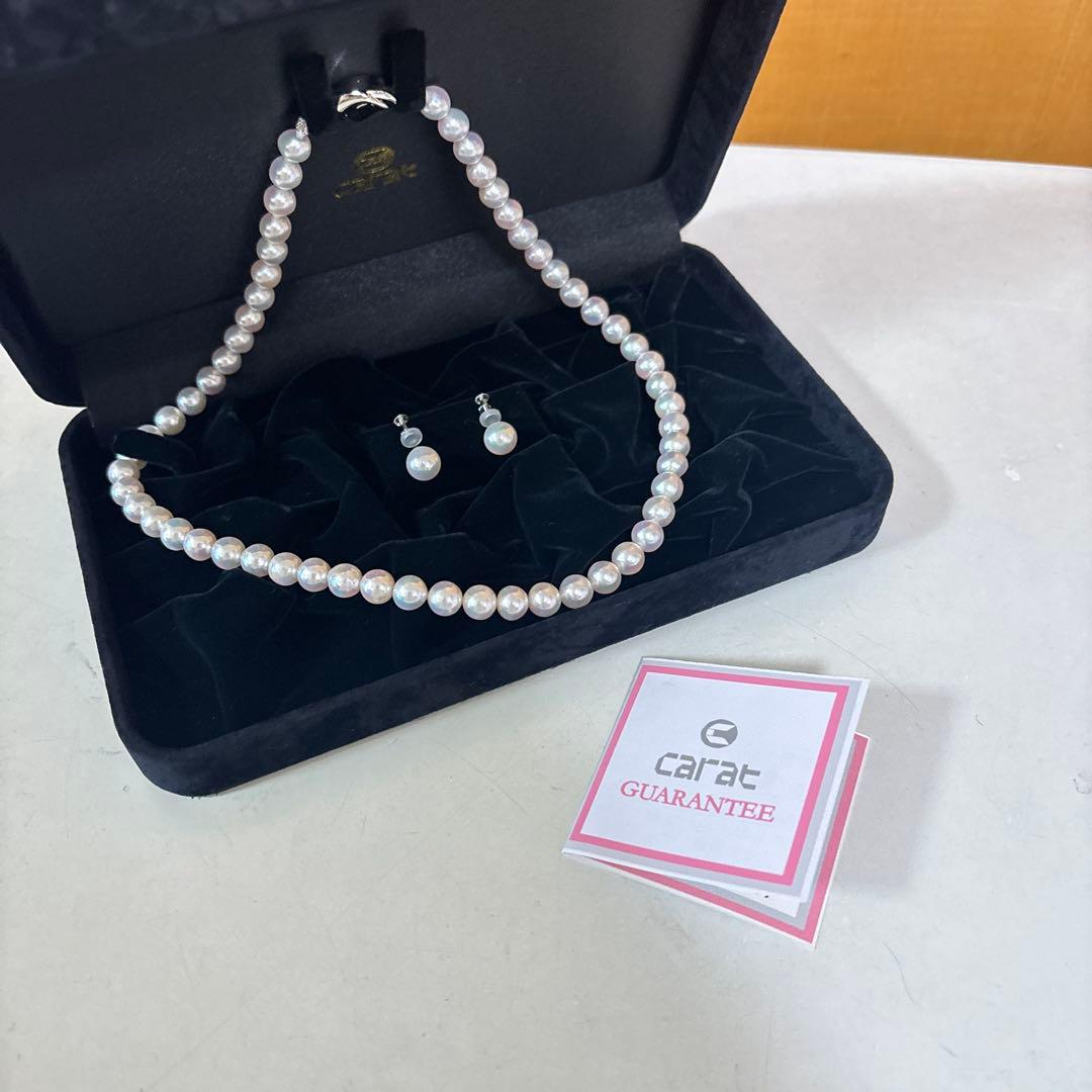 carat 真珠 ネックレス イヤリング セット