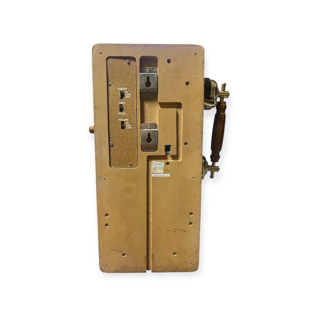 6*f様 アンティーク電話機 木製 COUNTRY 1927 昭和レトロ 布巻き