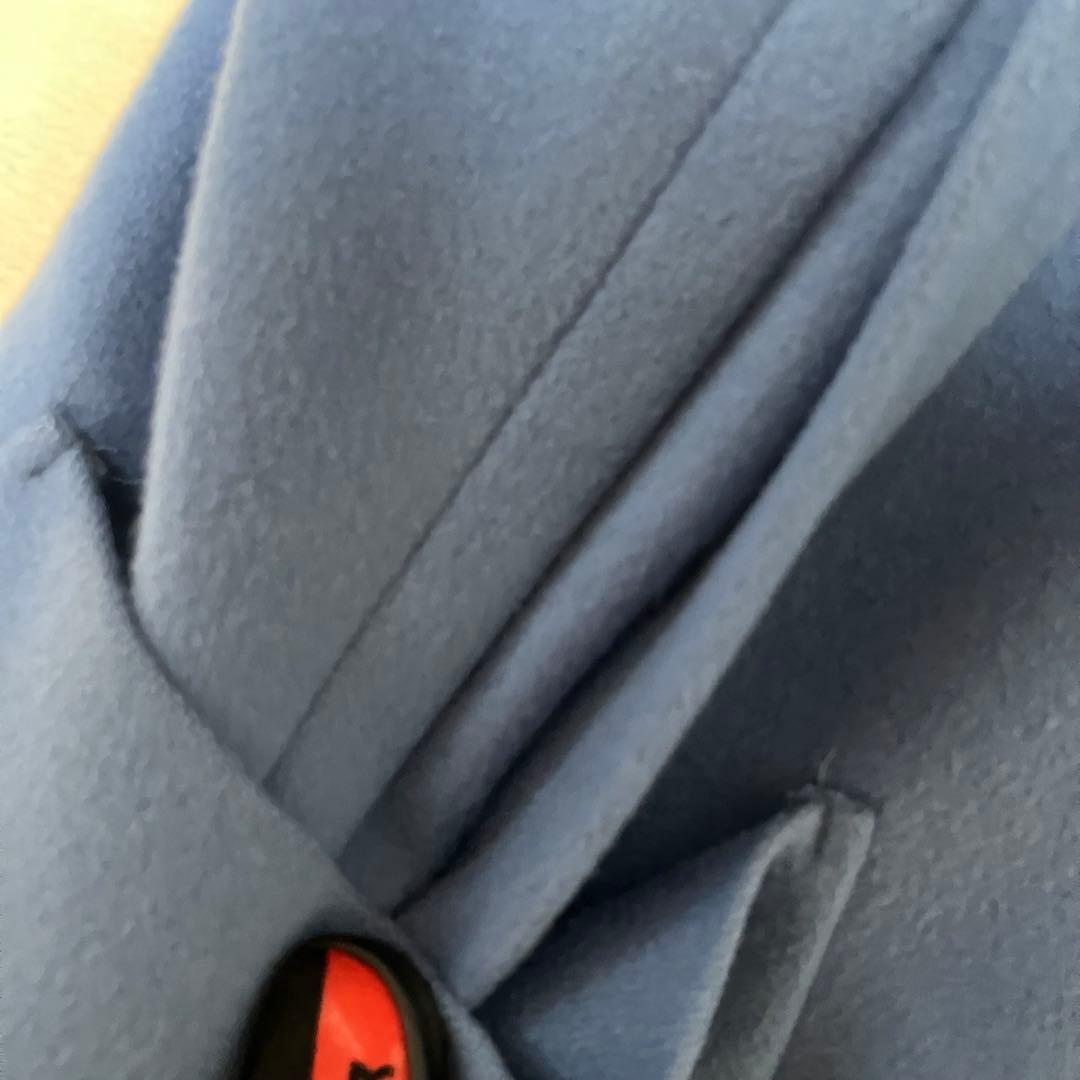 【美品】ピーエスポールスミス ウールコート マルチカラー フード 水色 40