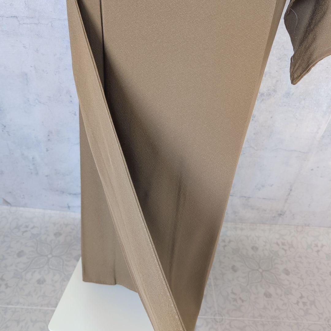 色無地　着物　フルセット　正絹　ダークブラウン　祝い事　F8