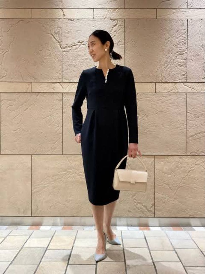 ユナイテッドアローズ　SPONGYパールモチーフワンピース