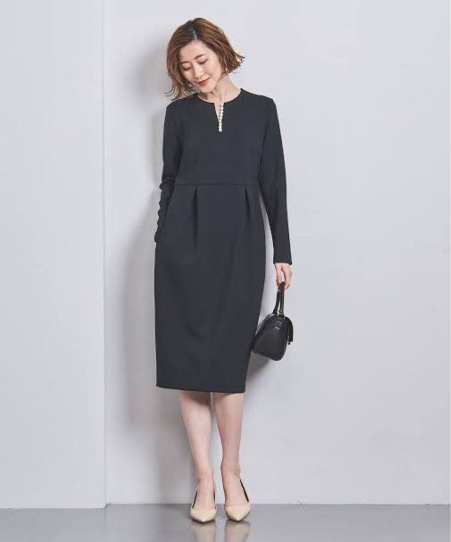 ユナイテッドアローズ　SPONGYパールモチーフワンピース