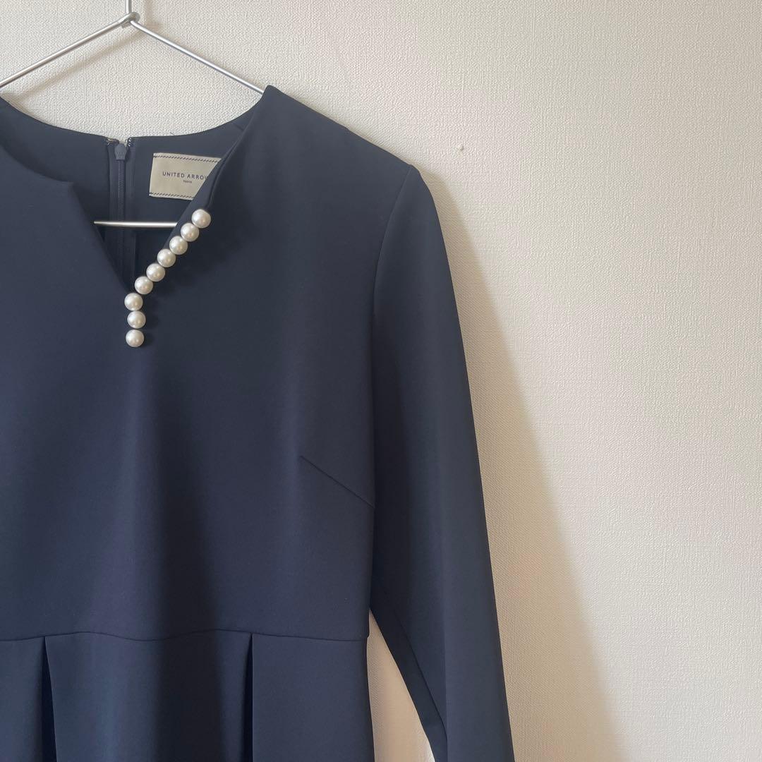 ユナイテッドアローズ　SPONGYパールモチーフワンピース