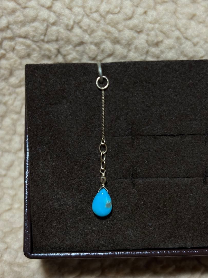 アガット　ピアスチャーム　K10 ターコイズ