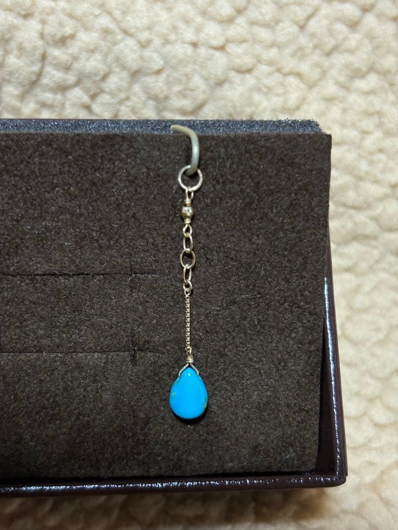 アガット　ピアスチャーム　K10 ターコイズ