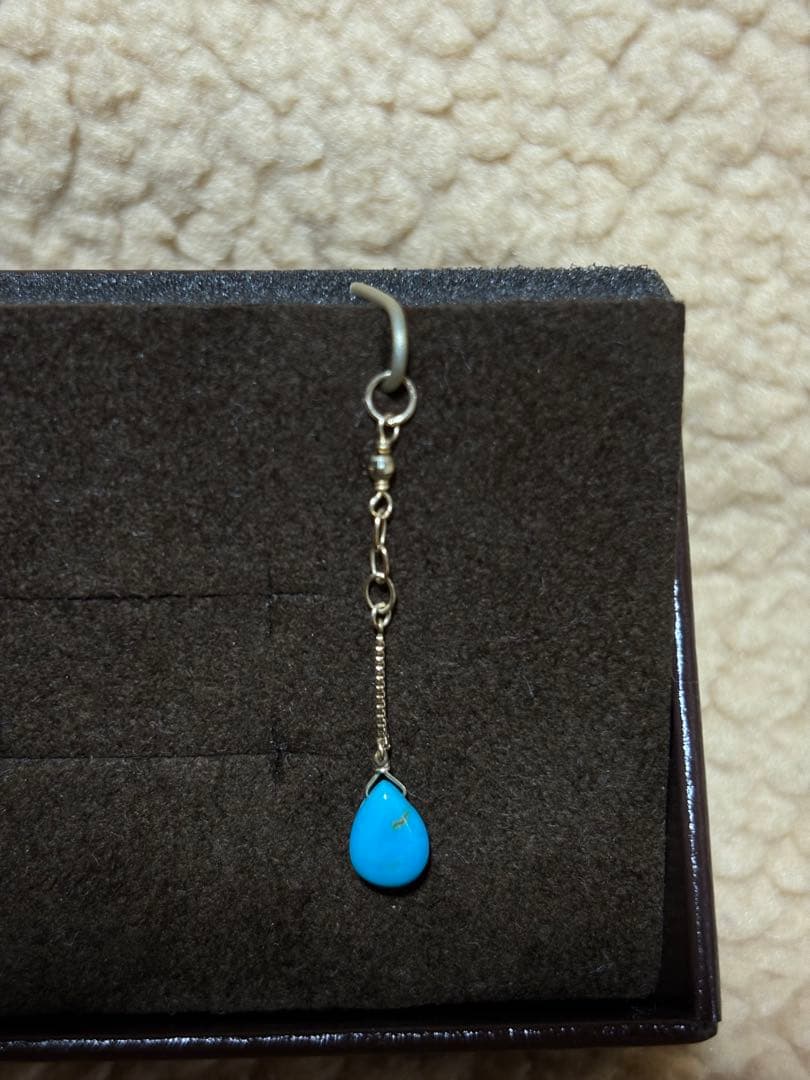 アガット　ピアスチャーム　K10 ターコイズ