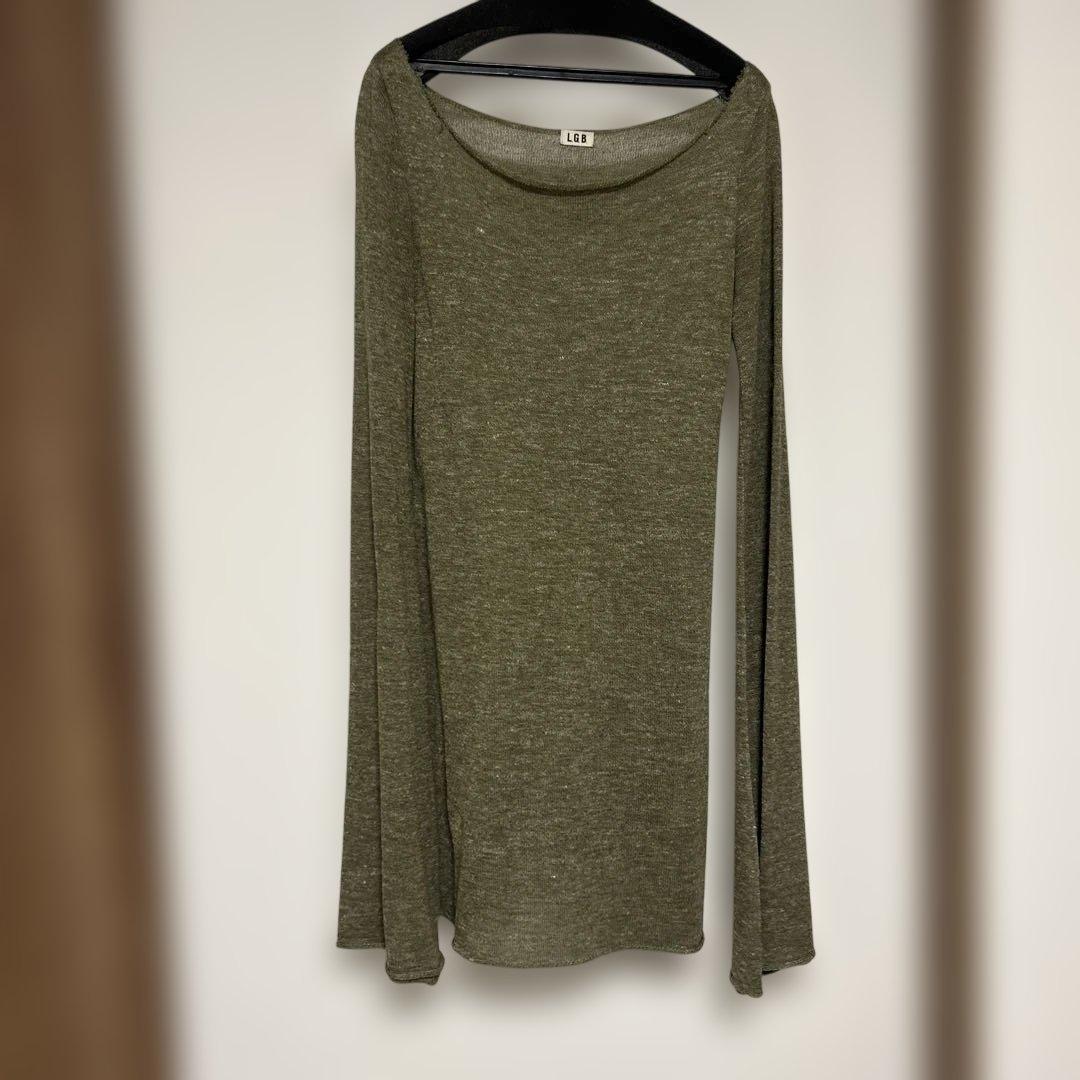 LGB オリーブグリーン 長袖カットソー　チュニック　ワンピース