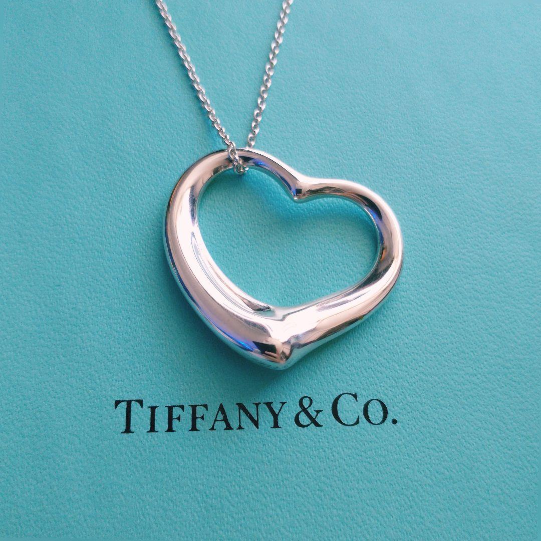 ティファニー　オープン　ハート　XL　ロングチェーン　シルバー　ネックレス