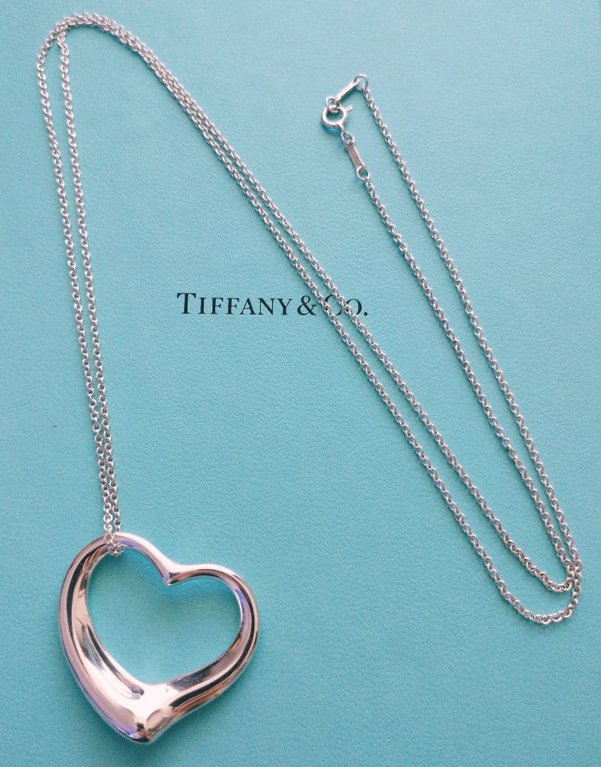 ティファニー　オープン　ハート　XL　ロングチェーン　シルバー　ネックレス