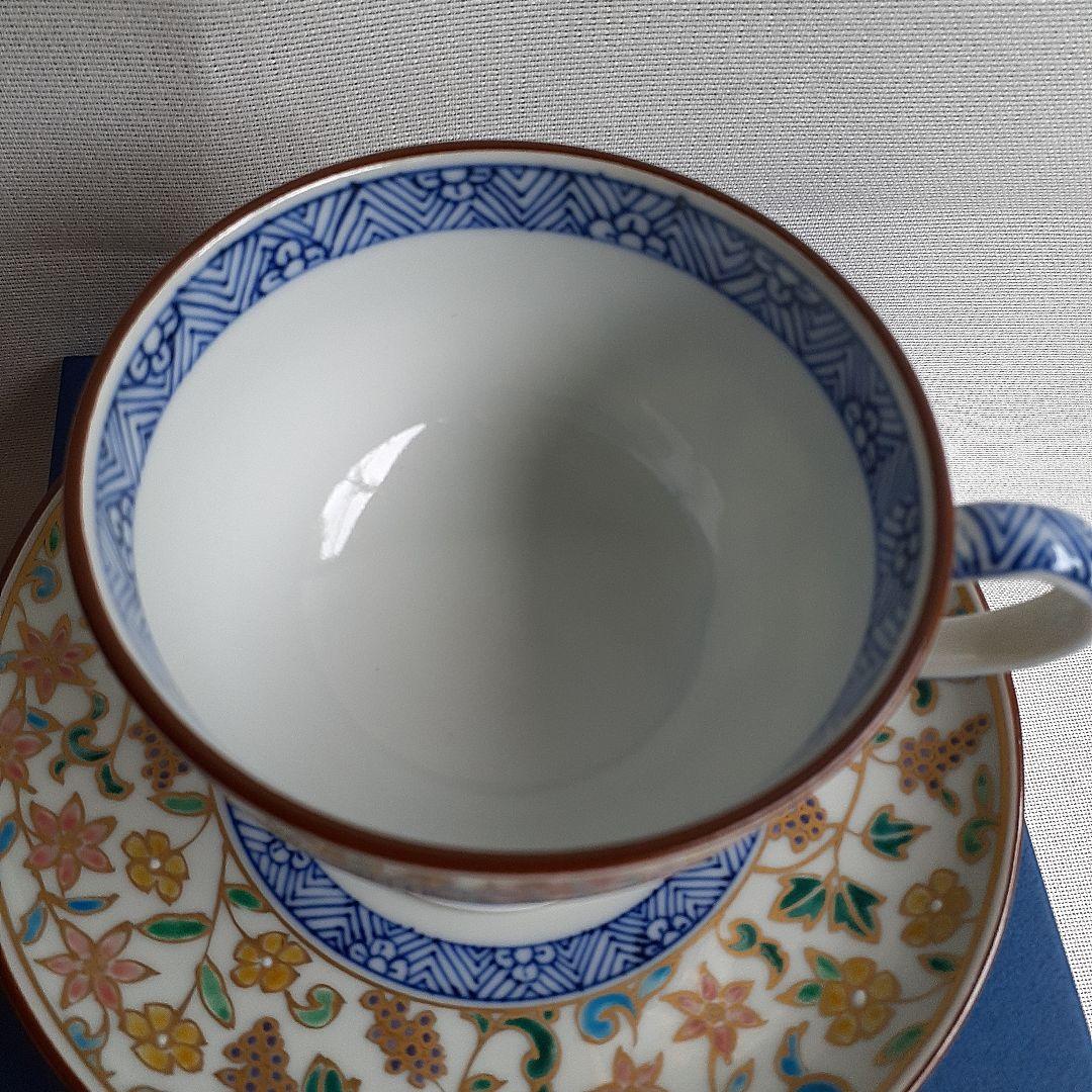 京焼　清水焼　昭阿弥　カップ&ソーサー　金彩花唐草