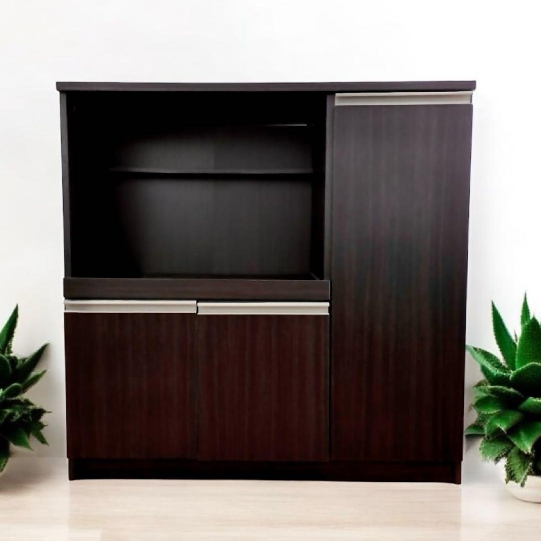 ニトリ レンジ台 フォルム 幅90cm ダークブラウン