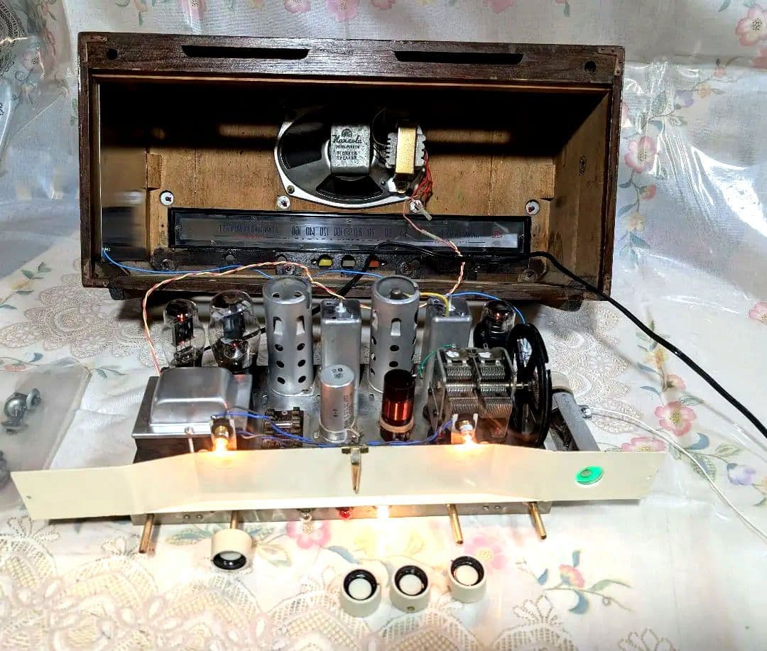 七欧通信機 木箱ST真空管ラジオ 昭和レトロ bluetooth付