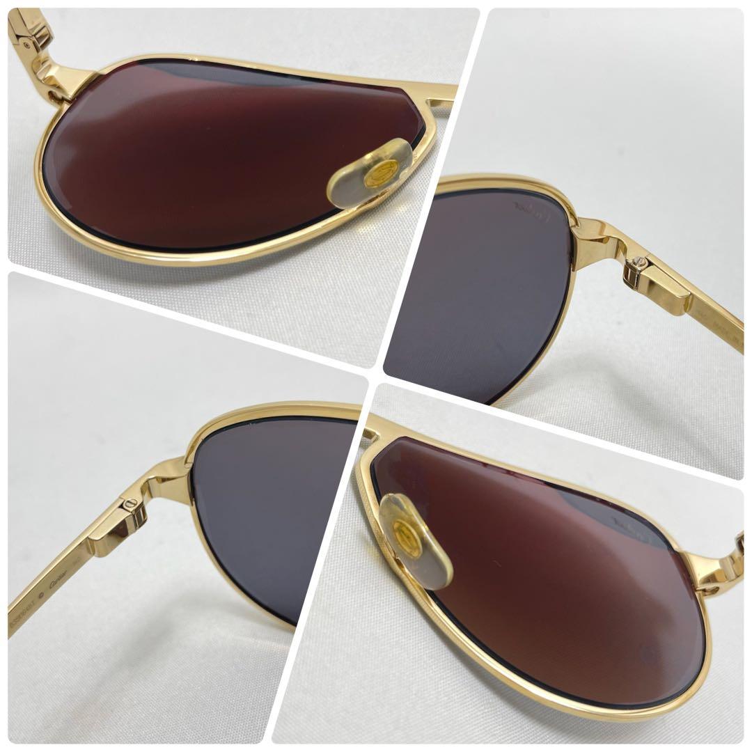 美品✨Cartier カルティエ サングラス CT0101S ティアドロップ 金