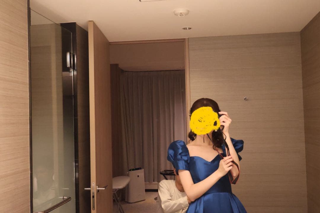 ロイヤルブルー　編み上げカラードレス(結婚式/二次会/コンサート)