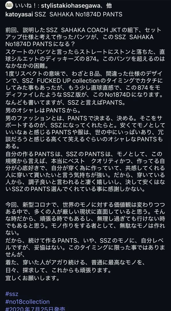 ssz shaka パンツ ディッキーズ 874 brochure ダブルニー