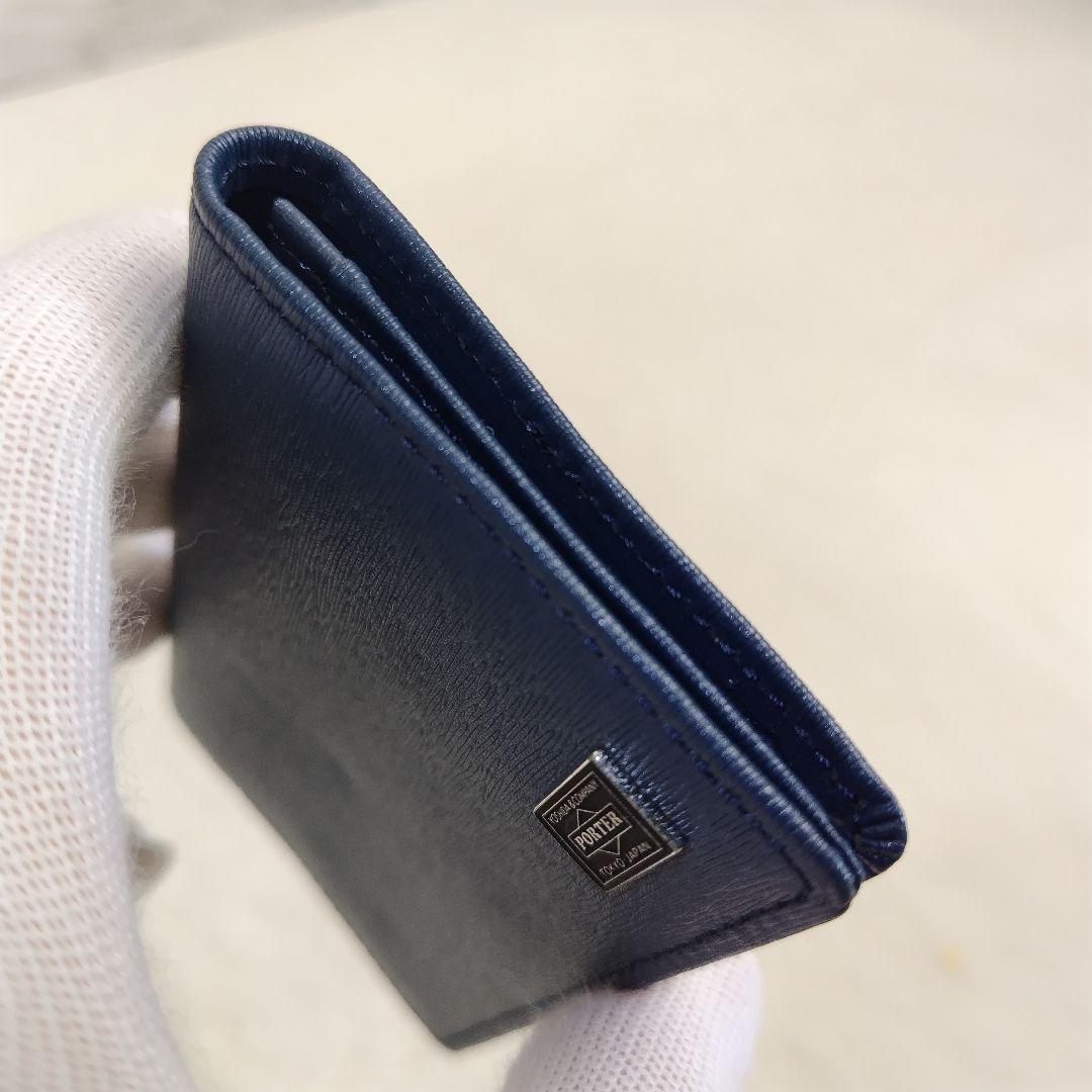 ✨極美品✨PORTER　カレント　名刺入れ　 カードケース　二つ折り　ネイビー