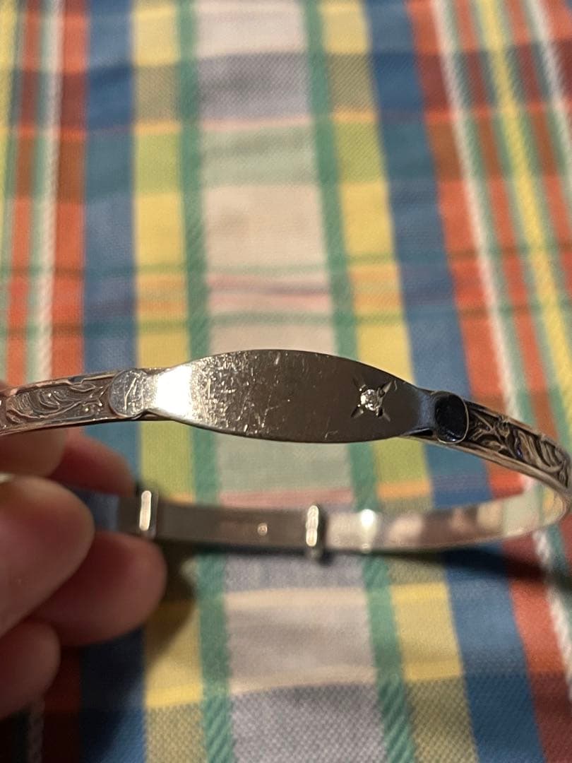 アガット⭐︎インポート品バングル⭐︎silver⭐︎ダイヤモンド⭐︎クリーニング済