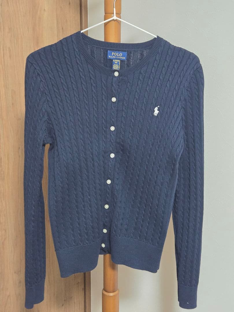 美品♡Ralph Lauren ケーブルニットカーディガン ネイビーPOLO