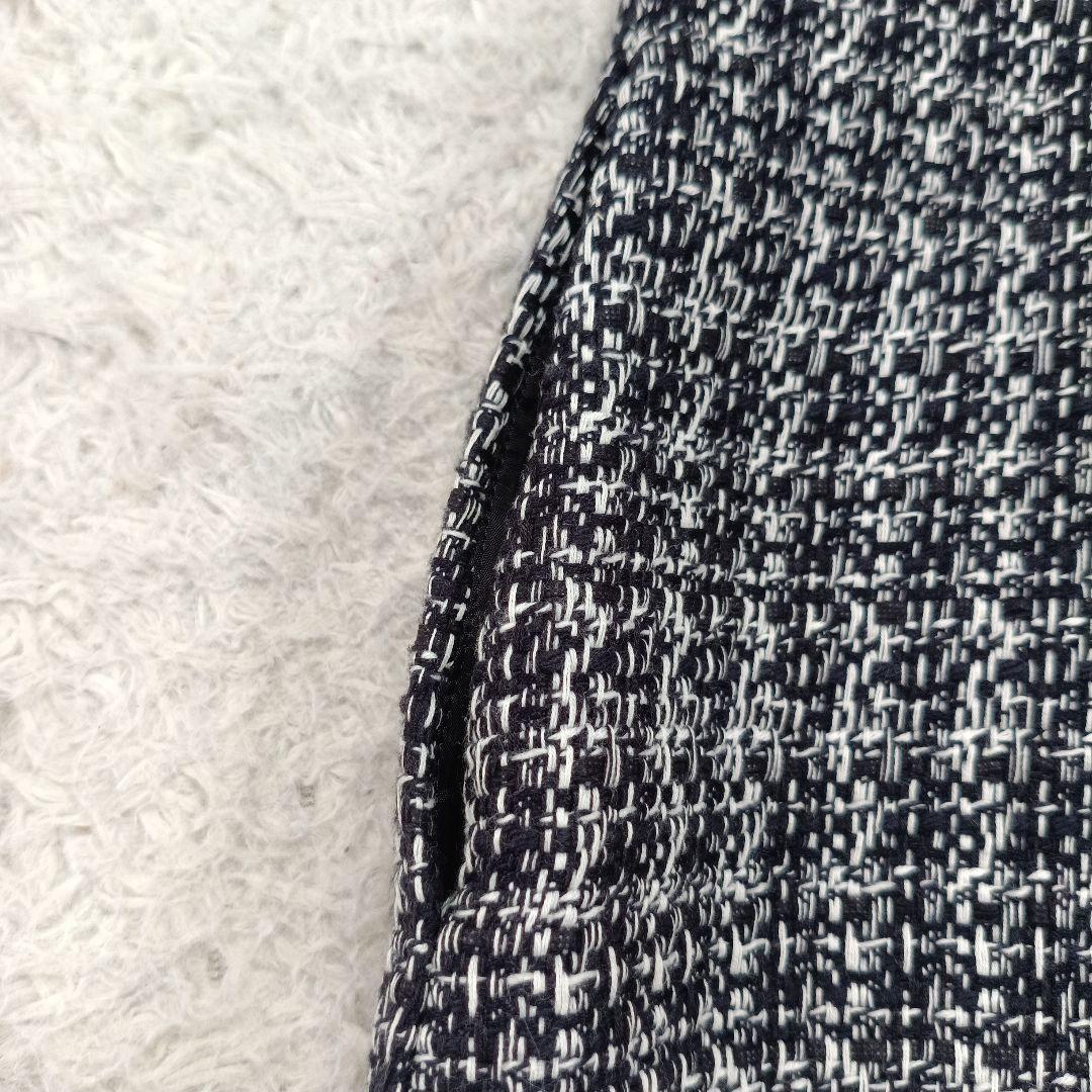 未使用級✨定価13万 フォクシー ツイードワンピース 半袖 フロントジップ 38