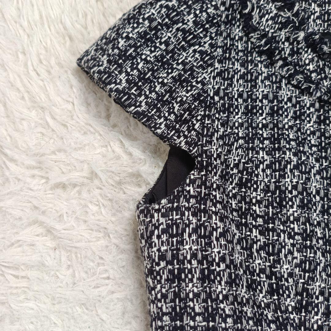 未使用級✨定価13万 フォクシー ツイードワンピース 半袖 フロントジップ 38