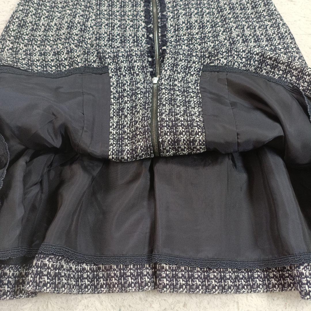 未使用級✨定価13万 フォクシー ツイードワンピース 半袖 フロントジップ 38