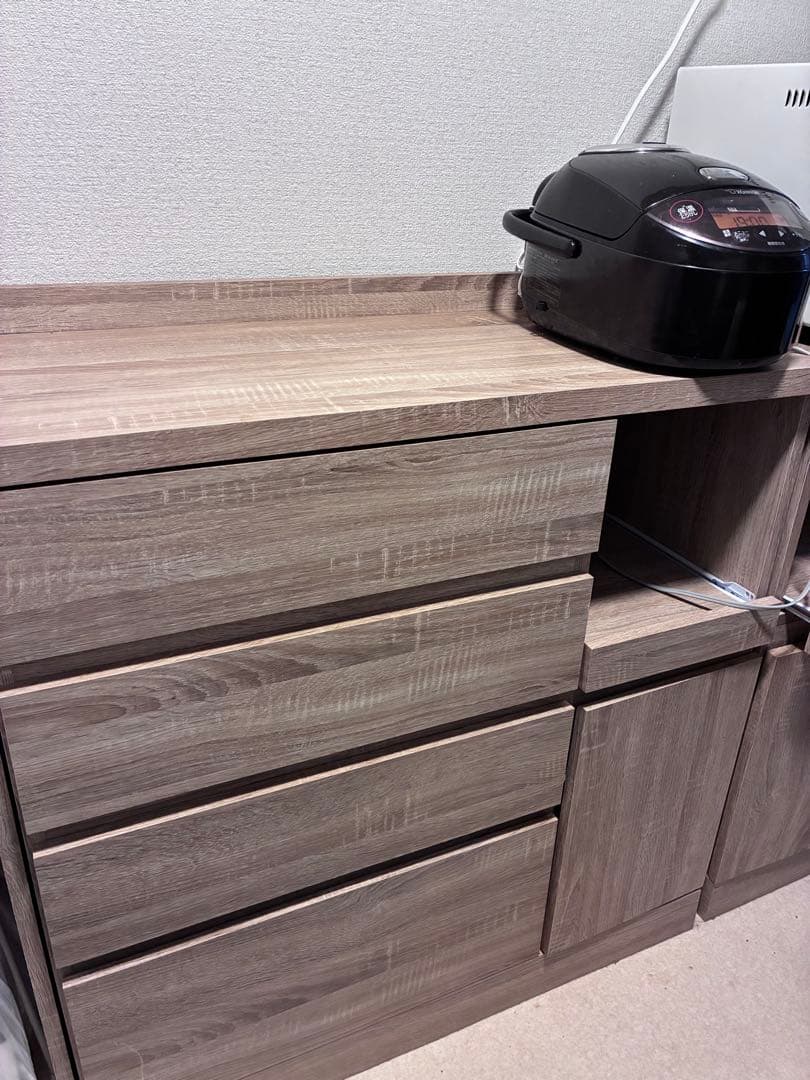 ナチュラルオーク LOWYA 食器棚 90cm